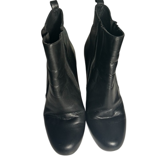 Pure Navy Made In Spain Black Leather Booties Sz 39 (8) - Picture 3 of 11